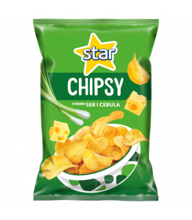 Star Chipsy o smaku ser i cebula 130 g
