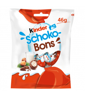 Kinder Schoko-Bons Czekoladki z mlecznej czekolady z nadzieniem mlecznym i orzechami 46 g