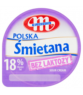 Mlekovita Śmietana Polska bez laktozy 18% 200 g