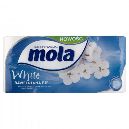 Mola White Papier toaletowy bawełniana biel 8 rolek