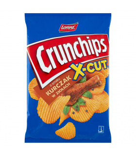 Crunchips X-Cut Chipsy ziemniaczane grubo krojone o smaku kurczak w ziołach 140 g