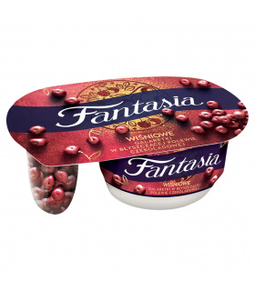 Fantasia Jogurt kremowy wiśniowe galaretki w błyszczącej polewie czekoladowej 105 g