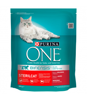 PURINA ONE Sterilcat Pełnoporcjowa karma dla dorosłych kotów bogata w wołowinę i pszenicę 800 g