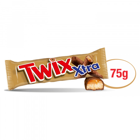 Twix Xtra Baton z ciastkami i karmelem oblany czekoladą 75 g (2 x 37,5 g)