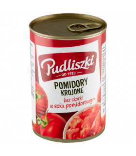 Pudliszki Pomidory krojone bez skórki w soku pomidorowym 400 g
