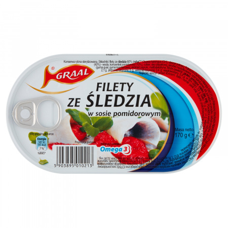 Graal Filety ze śledzia w sosie pomidorowym 170 g