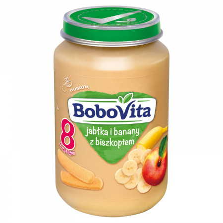 BoboVita Jabłka i banany z biszkoptem po 8 miesiącu 190 g