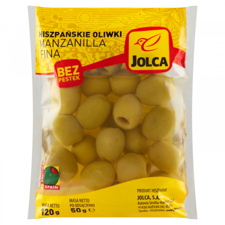 Jolca Hiszpańskie oliwki manzanilla fina bez pestek 120 g