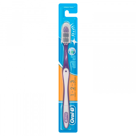 Oral-B 123 Shiny Clean Manualna szczoteczka do zębów, średnia