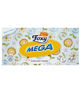 Foxy Mega Ultra miękkie chusteczki 2 warstwy 200 sztuk