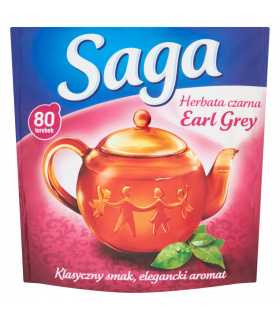 Saga Earl Grey Herbata czarna 120 g (80 torebek)