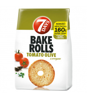 7 Days Bake Rolls Chrupki chlebowe o smaku pomidora oliwki i oregano 160 g