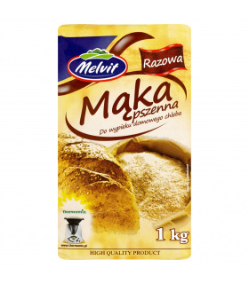 Melvit Mąka pszenna razowa do wypieku domowego chleba 1 kg