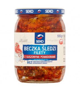Seko Beczka śledzi Filety z suszonymi pomidorami 550 g
