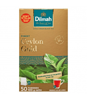 Dilmah Finest Ceylon Gold Klasyczna czarna herbata 100 g (50 x 2 g)
