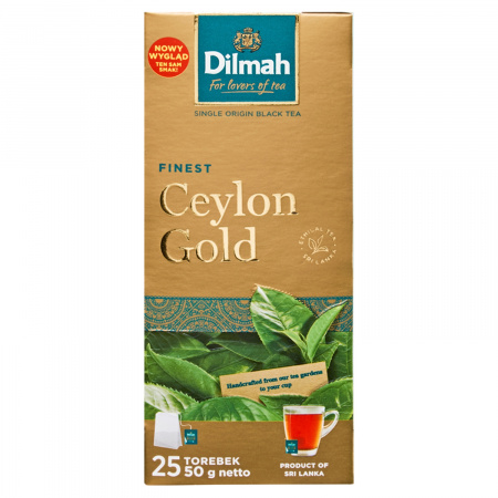 Dilmah Finest Ceylon Gold Klasyczna czarna herbata 50 g (25 x 2 g)
