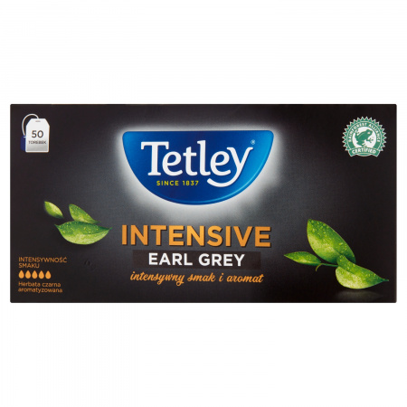 Tetley Intensive Earl Grey Herbata czarna aromatyzowana 100 g (50 x 2 g)