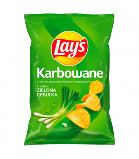 Lay's Chipsy ziemniaczane karbowane o smaku zielonej cebulki 130 g