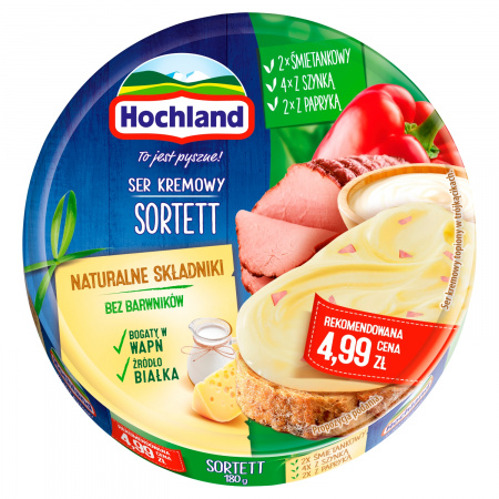 Hochland Ser kremowy sortett w trójkącikach 180 g