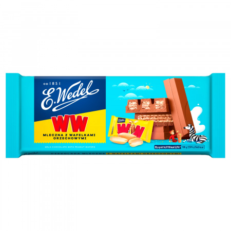 E. Wedel WW Czekolada mleczna z wafelkami orzechowymi 245 g