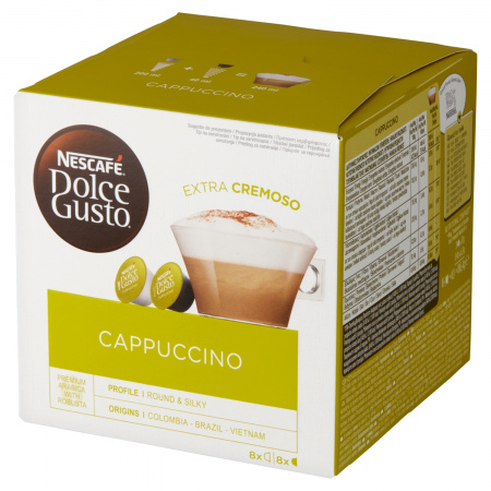 Nescafé Dolce Gusto Cappuccino Kawa w kapsułkach 186,4 g (8 x 17 g i 8 x 6,3 g)