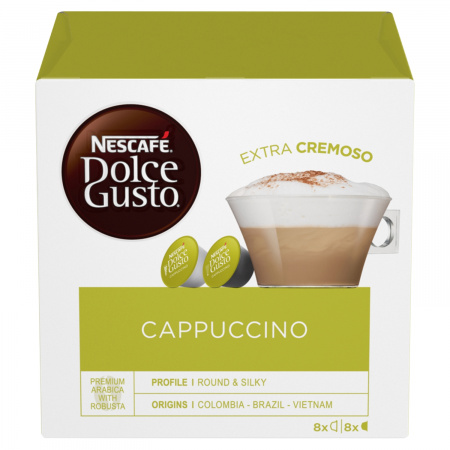 Nescafé Dolce Gusto Cappuccino Kawa w kapsułkach 186,4 g (8 x 17 g i 8 x 6,3 g)
