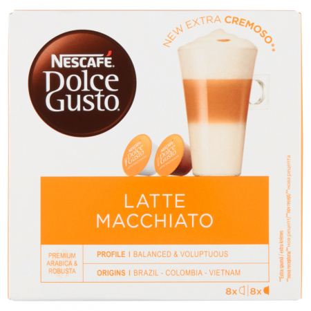 Nescafé Dolce Gusto Latte Macchiato Kawa w kapsułkach 183,2 g (8 x 17,4 g i 8 x 5,5 g)