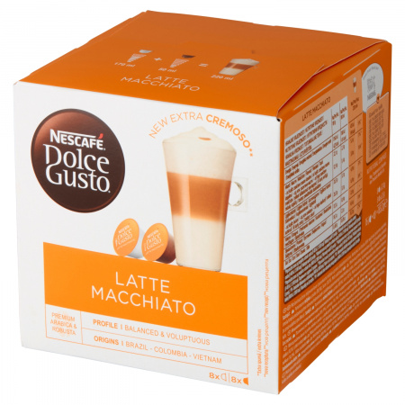 Nescafé Dolce Gusto Latte Macchiato Kawa w kapsułkach 183,2 g (8 x 17,4 g i 8 x 5,5 g)