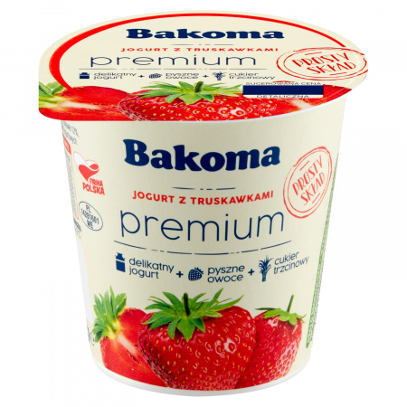 Bakoma Premium Jogurt z truskawkami 140 g