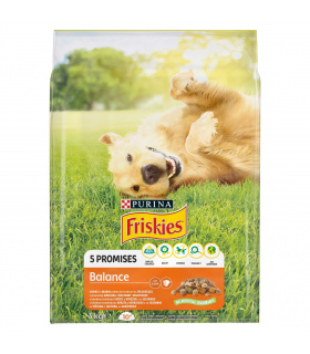 Friskies 5 Promises Balance Karma dla dorosłych psów z mieszanką kurczaka wołowiny i warzywami 3 kg