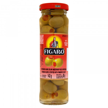 Figaro Hiszpańskie oliwki zielone nadziewane pastą paprykową 142 g