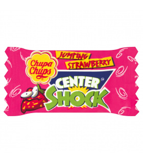 Chupa Chups Center Shock Jumping Strawberry Guma do żucia o smaku truskawkowym