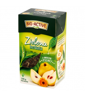 Big-Active Zielona herbata liściasta z owocem pigwy 100 g