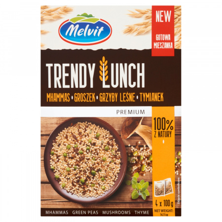 Melvit Trendy Lunch Mhammas groszek grzyby leśne tymianek 400 g (4 torebki)