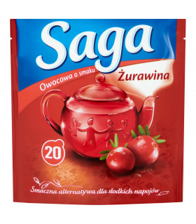 Saga Herbatka owocowa o smaku żurawina 34 g (20 torebek)