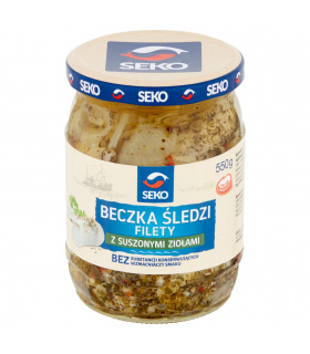 Seko Beczka śledzi Filety z suszonymi ziołami 550 g