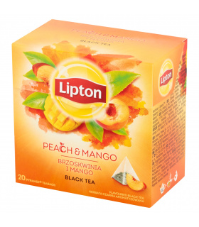 Lipton Herbata czarna aromatyzowana brzoskwinia i mango 36 g (20 torebek)