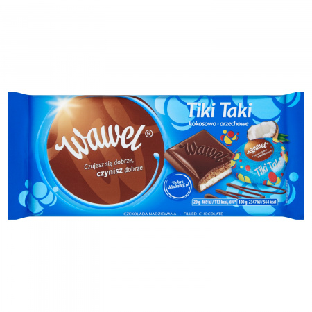 Wawel Tiki Taki kokosowo-orzechowe Czekolada nadziewana 100 g