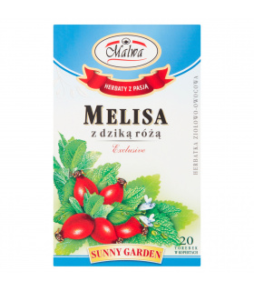 Malwa Exlusive Sunny Garden Herbatka ziołowo-owocowa melisa z dziką różą 30 g (20 x 1,5 g)