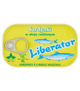 Liberator Sardynki w oleju roślinnym 125 g