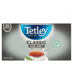 Tetley Classic Earl Grey Herbata czarna aromatyzowana 37,5 g (25 x 1,5 g)