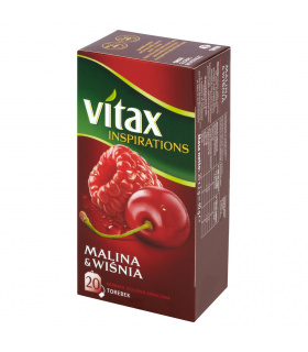 Vitax Inspirations Malina and Wiśnia Herbata ziołowo-owocowa 40 g (20 torebek)