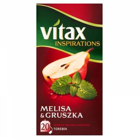 Vitax Inspirations Melisa and Gruszka Herbata ziołowo-owocowa 40 g (20 torebek)