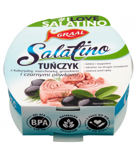 GRAAL Salatino Tuńczyk z kukurydzą marchewką groszkiem i czarnymi oliwkami 160 g