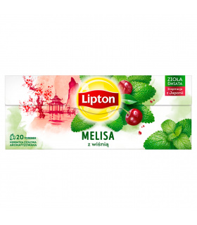 Lipton Herbatka ziołowa aromatyzowana melisa z wiśnią 24 g (20 torebek)