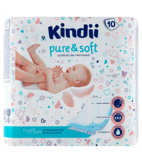 Kindii Pure & Soft Podkłady dla niemowląt 10 sztuk