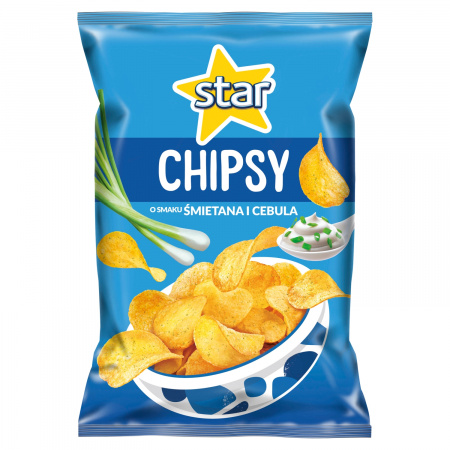 Star Chipsy o smaku śmietana i cebula 130 g