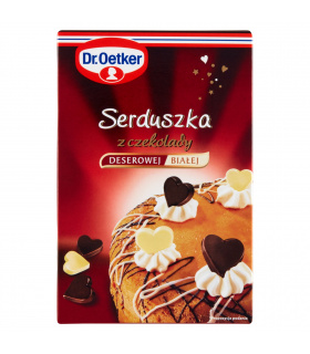 Dr. Oetker Serduszka z czekolady deserowej i białej 45 g (72 sztuki)