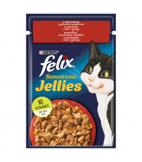 Felix Sensations Jellies Karma dla kotów z wołowiną w galaretce z pomidorami 85 g