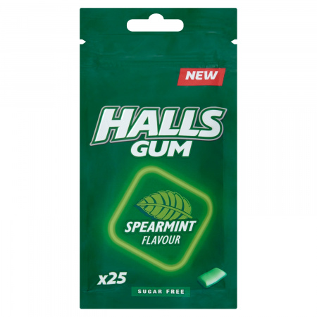 Halls Gum Guma do żucia bez cukru o smaku miętowym 36,5 g (25 sztuk)